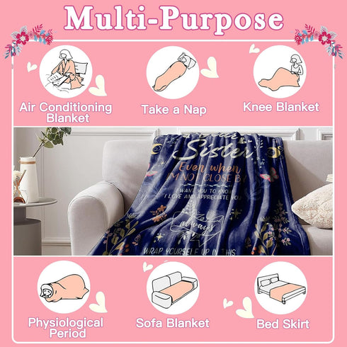 Cozy Flannel Sister Blanket  Perfect Gift for Special Occasions
